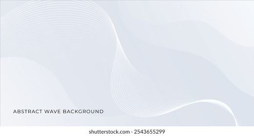 Fondo abstracto moderno de la onda. Patrón de línea blanca. Patrón de onda dinámica. Concepto de tecnología futurista. Ilustración vectorial
