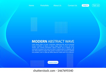 Modern abstract wave background.Landing page abstract wave design.Blue Template apps and websites.