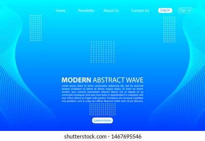 Modern abstract wave background.Landing page abstract wave design.Blue Template apps and websites.