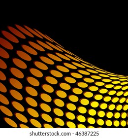 Modern abstract wave with bright yellow background and shadow