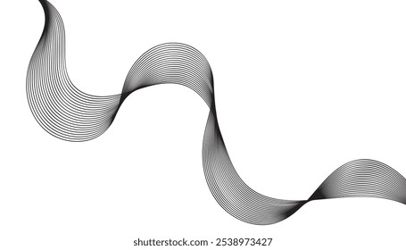 Moderno Abstrato Wave Line Art Design: Uma mistura dinâmica de curvas minimalistas e padrões para visuais criativos, impressões, decoração caseira e arte digital

