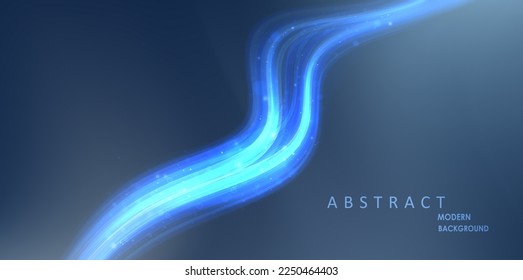 Modern abstract wave lines. Glowing particles background. Cool gradient shapes. Graphic concept for your design