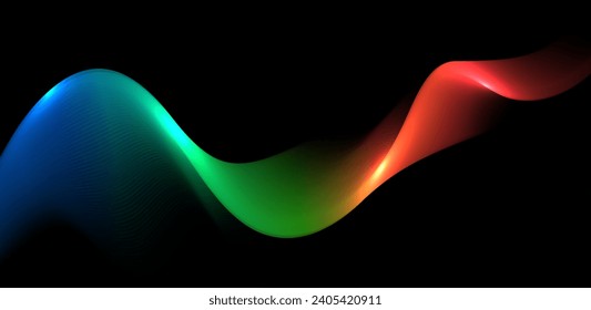 Modern abstract wave lines. Glowing liquid color shapes. Cool gradient background. Graphic concept for your design