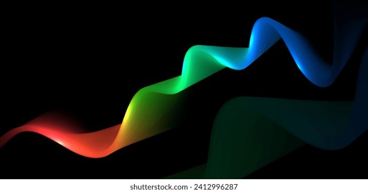 Modern abstract wave lines. Glowing liquid color shapes. Cool gradient background. Graphic concept for your design