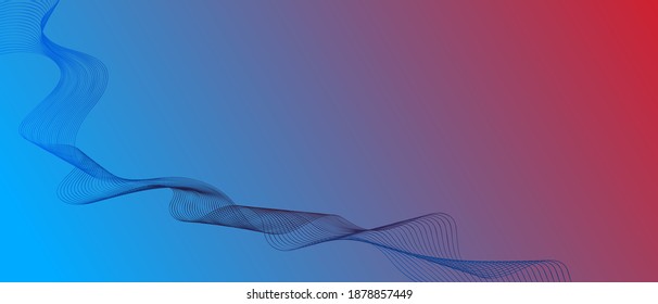 Modern abstract wave lines on gradient background vector	