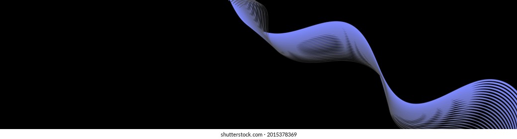 Moderne abstrakte Wellenlinien auf schwarzem Hintergrund, Vektorgrafik	