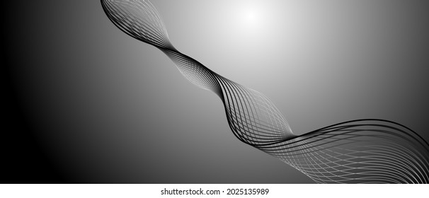 modern abstract wave lines on black background vector
