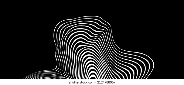 Modern abstract wave lines on black background. Vector EPS 10