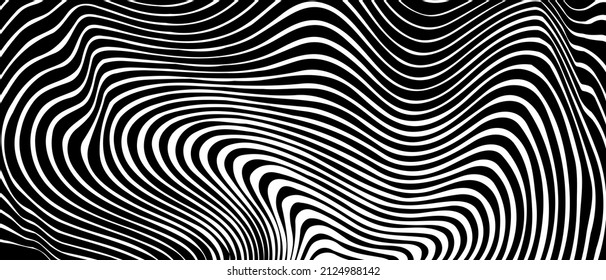 Líneas de onda abstractas modernas sobre fondo negro. EPS vectorial 10