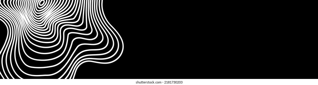 Modern abstract wave lines on black background. Vector EPS 10