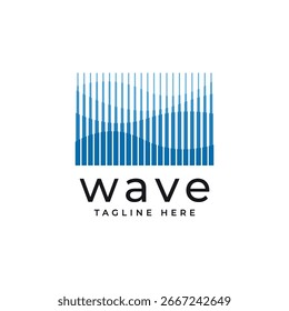 Modernes abstraktes Wellenlogo-Design mit vertikalen Linien