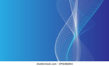 Modern abstract wave mesh vector background