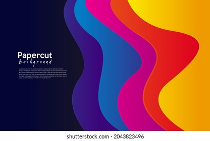 modern abstract wave papercut background