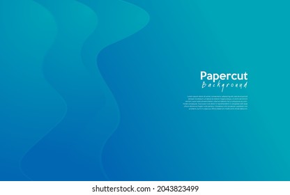 modern abstract wave papercut background