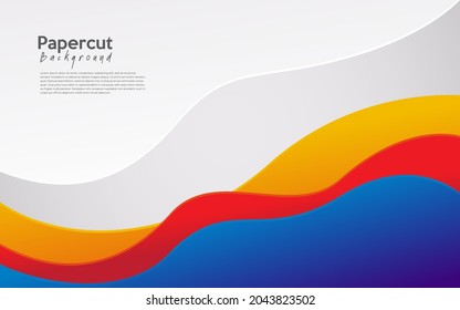 modern abstract wave papercut background