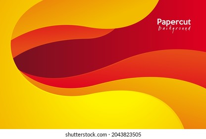 modern abstract wave papercut background