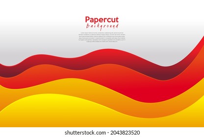 modern abstract wave papercut background