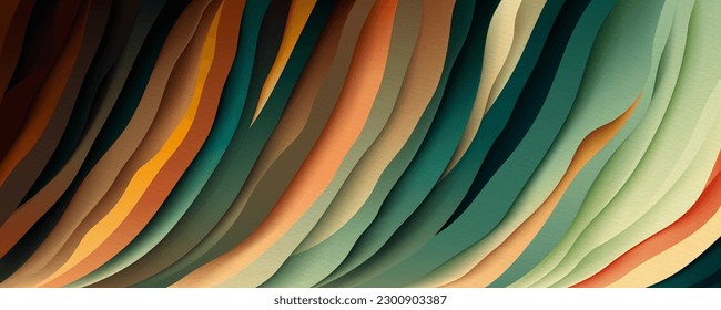 Modern abstract wave stripes background. Trendy gradient fluid shape. Vintage style. Wavy lines pattern. Artistic texture. Suit for poster, cover, wallpaper, backdrop, banner, desktop