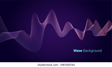 Modern abstract wave vector illustration. Abstract wavy ornament. Futuristic wave wallpaper. Digital technology desktop wallpaper. Perfect for banner, backdrop, poster, cover, flyer, presentation, web