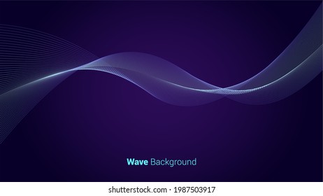 Modern abstract wave vector illustration. Abstract wavy ornament. Futuristic wave wallpaper. Digital technology desktop wallpaper. Perfect for banner, backdrop, poster, cover, flyer, presentation, web