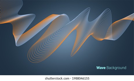 Ilustración vectorial de onda abstracta moderna. Ornamento ondulado abstracto. Papel de pared de una ola futurista. Papel de escritorio de tecnología digital. Perfecto para banner, fondo, póster, portada, volante, presentación, web