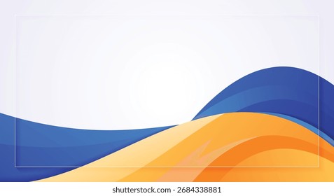 Fondo ondulado Abstractas moderno con curva de color degradado naranja y azul