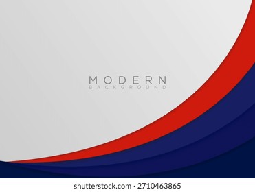 Modern Abstract Wavy Background with Red and Blue Layers