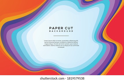 modern abstract wavy colorful paper cut background template