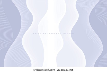 Modern abstract wavy light silver background smooth white color