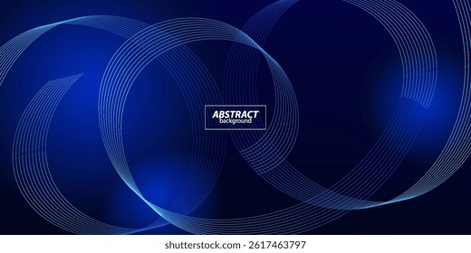 Modern abstract wavy lines in light blue on dark background. Glowing lines. Shiny moving lines design. Suitable for poster, banner, cover, website, flyer. eps10 vector