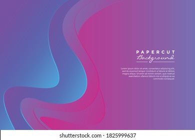 modern abstract wavy paper cut background
