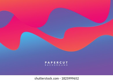 modern abstract wavy paper cut background