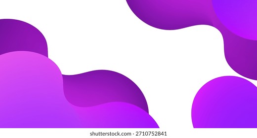 Modern Abstract Wavy Purple Gradient Background. Futuristic Liquid Shape Flowing Design Template.