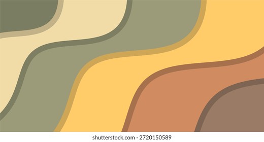 Modern abstract wavy vector illustration, perfect as a stylish digital wallpaper or a warm, earthy-toned backdrop for creative projects and presentations