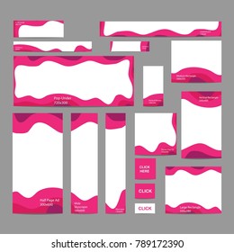 Modern abstract web banners set in standard sizes