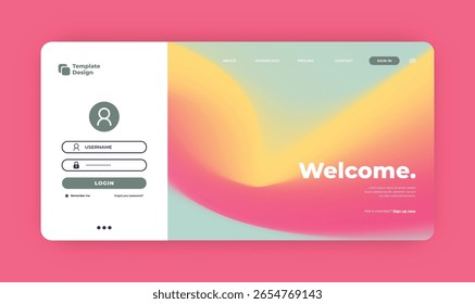 Fondo Abstractas moderno de la interfaz de usuario del Web: Anuncio de negocios creativo con Elementos de diseño planos para la página de inicio y las interfaces de Inicio de sesión