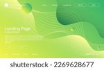 Modern Abstract Website Landing Page Background Fluid Liquid Wave Lines and Green Yellow Gradient Color