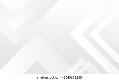 Moderne abstrakte weiße Kulisse mit elegantem Formendesign. Abstrakter weißer geometrischer Formenhintergrund. Moderne quadratische grafische Elemente. Vorlage für horizontale Banner.