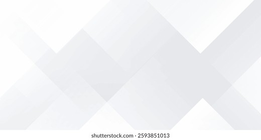 Modern abstract white backdrop with elegant shape design. Abstract white geometric shape background. Modern square shape graphic elements. Horizontal banner template.
