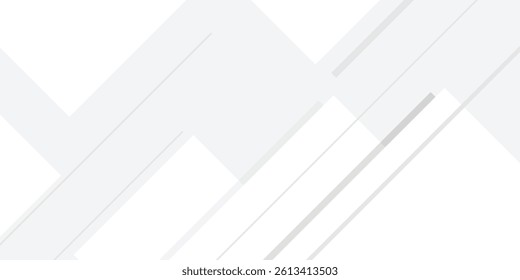 Modern abstract white backdrop with elegant shape design. Abstract white geometric shape background. Modern square shape graphic elements. Horizontal banner template.