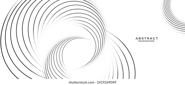 Modern abstract white background with circular lines. Digital future technology concept. vector illustration.