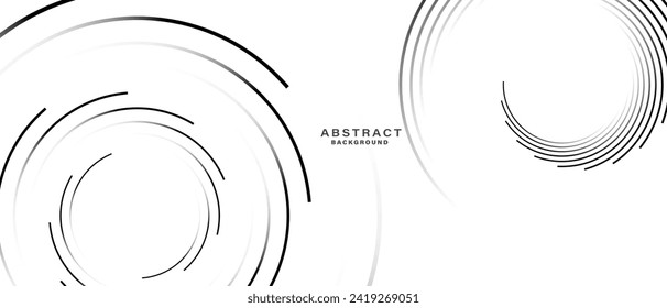 Modern abstract white background with circular lines. Digital future technology concept. vector illustration.
