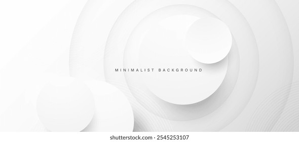 Fondo blanco abstracto moderno con capas circulares.