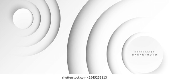 Fondo blanco abstracto moderno con capas circulares.