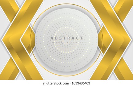 Modern abstract white background with golden arrow effect.