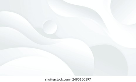 Modern abstract white abstract background vector with minimalist dynamic and smooth shapes