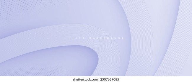 Modern abstract white background wavy layers with lines textured decorative vector