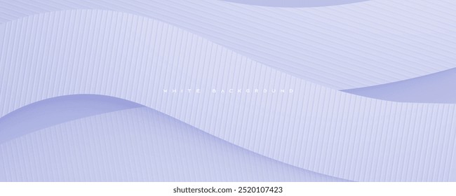 Modern abstract white background wavy layers with lines textured decorative vector