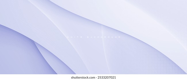Modern abstract white background wavy layers with lines textured decorative vector