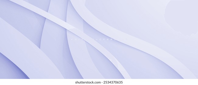Modern abstract white background wavy layers with lines textured decorative vector